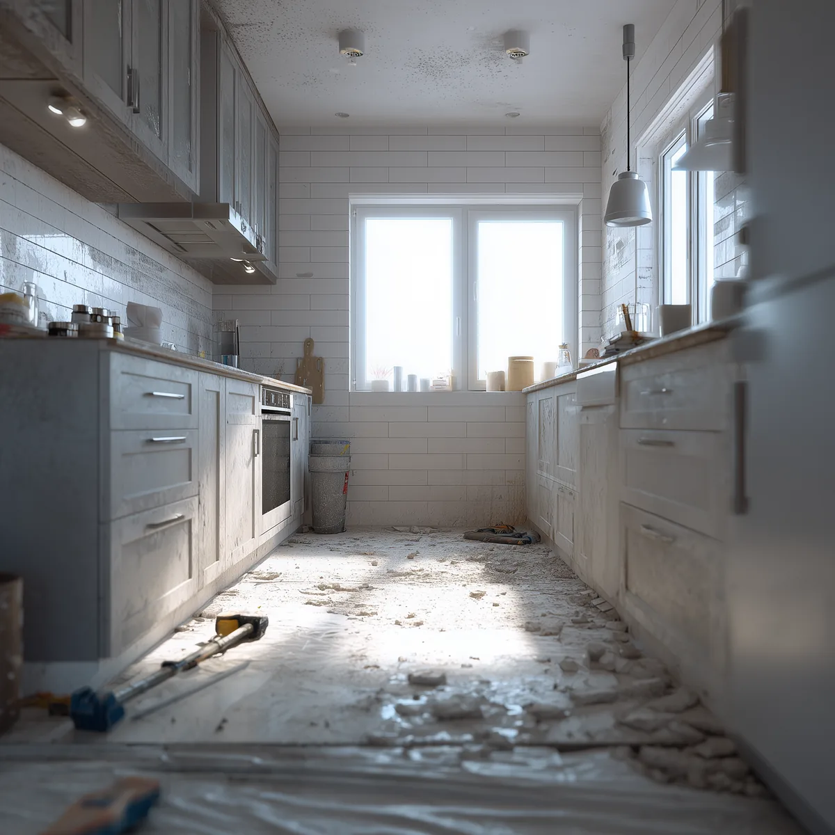 Detalje af bordpladesamling ved køkkenrenovering i Vejle